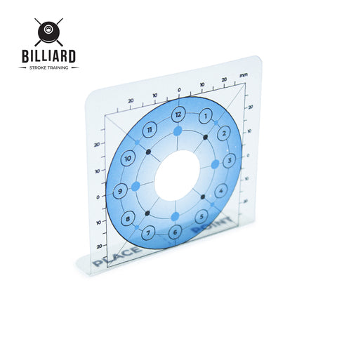 virtual billiard ball card with holes for practice cue stroke billiard, and accuracy training