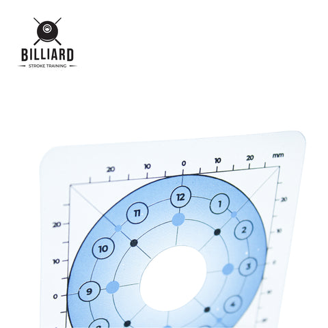 virtual billiard ball card with holes for practice cue stroke billiard, and accuracy training