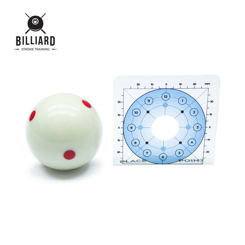 virtual billiard ball card with holes for practice cue stroke billiard, and accuracy training with billiard cue ballsize