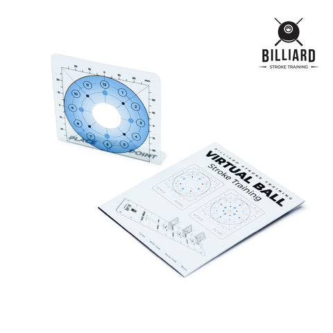 virtual billiard ball card with holes for practice cue stroke billiard, and accuracy training with package