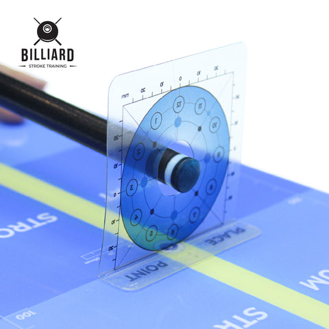 virtual billiard ball card with holes for practice cue stroke billiard, and accuracy training using with billiard stroke training board