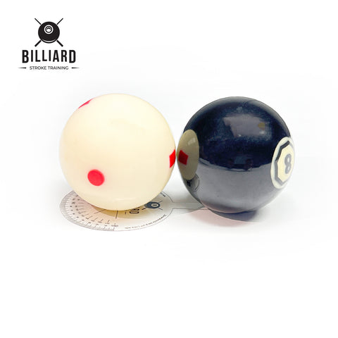 compair billiard ghost ball trainer size with billiard pool ball