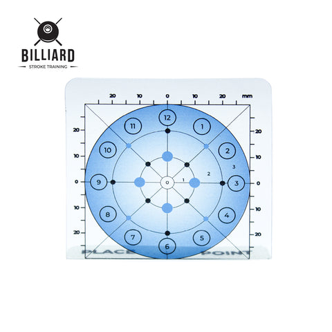 virtual billiard ball card no holes for practice cue stroke billiard, and stroke force with aiming point