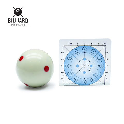 virtual billiard ball card no holes for practice cue stroke billiard, and stroke force with billiard cue ball size