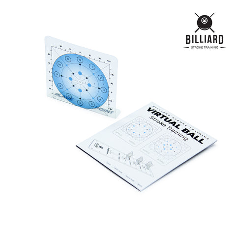 virtual billiard ball card no holes for practice cue stroke billiard, and stroke force with package