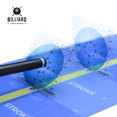 virtual billiard ball card no holes for practice cue stroke billiard, and stroke force using with billiard stroke training board